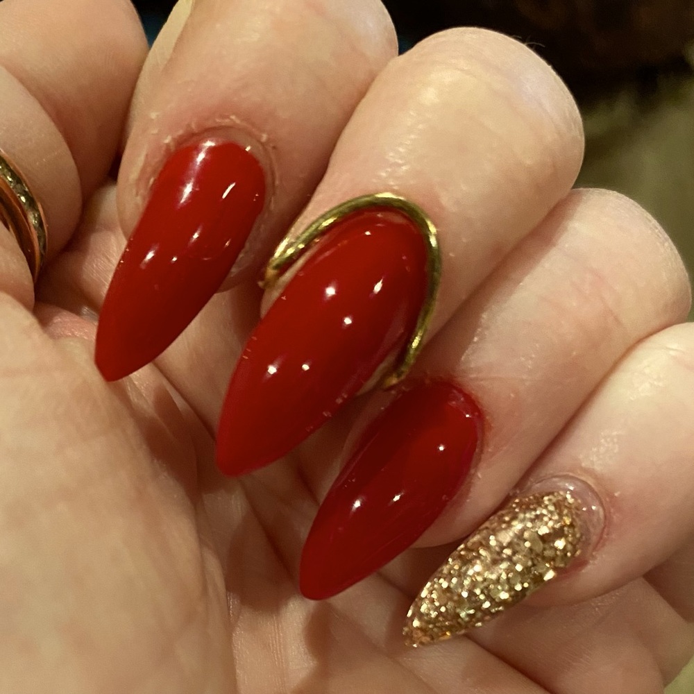 14K gold fingernail jewelry /ring